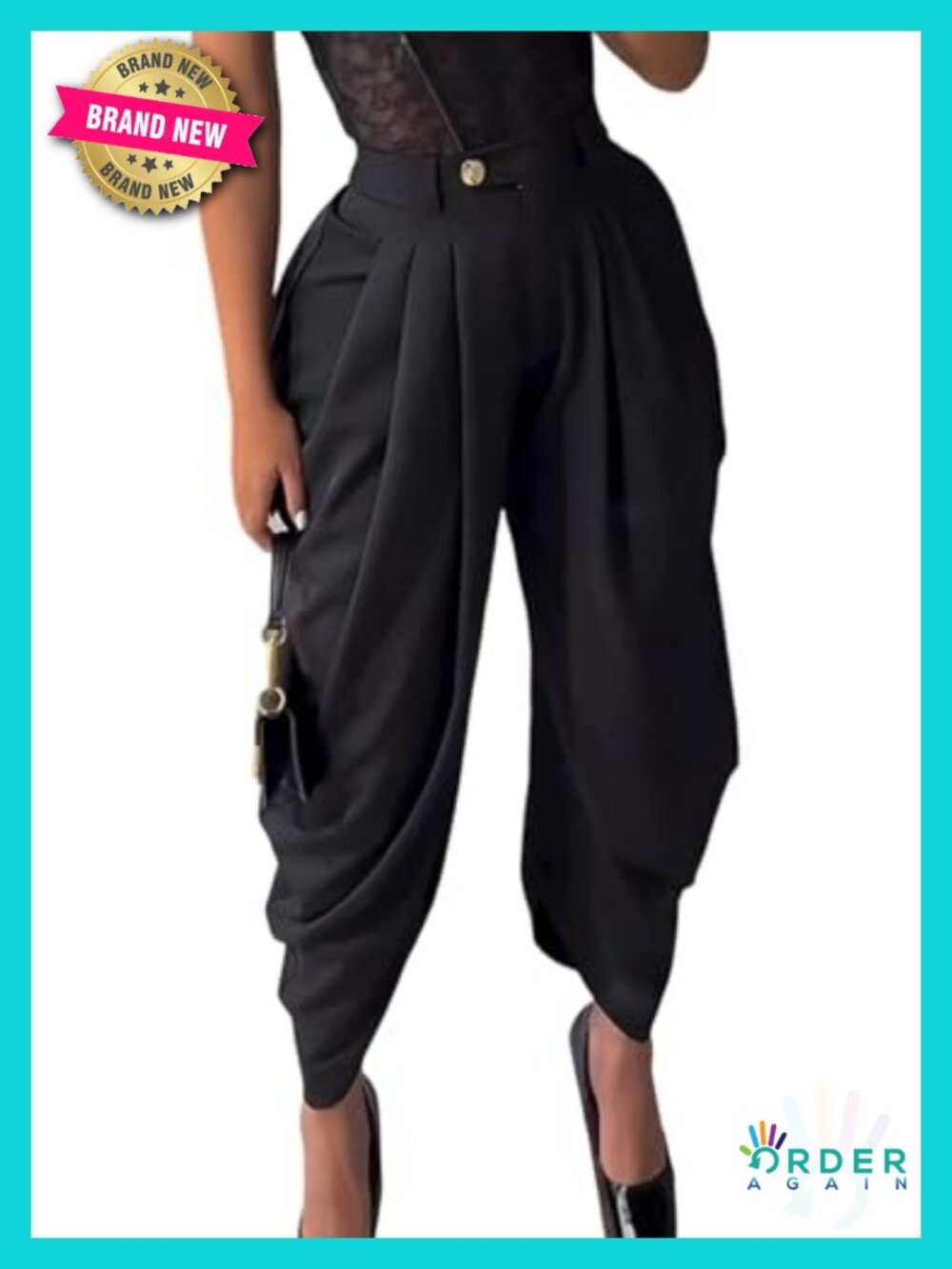 Dress Slacks Pants Casual Pleated Wide Leg High Waisted Palazzo Trousers